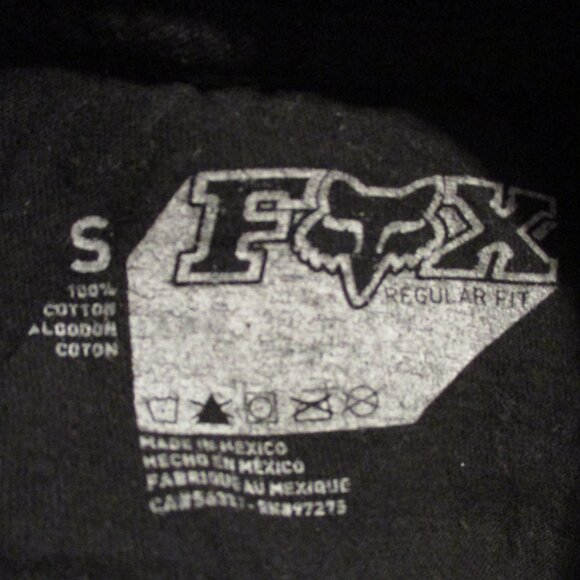 FOX Head Men Small Black White Graphic Motocross Racing Short Sleeve Shirt - Picture 4 of 5